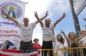 Exiliados cubanos partidarios de Trump en Miami