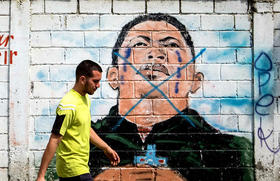 Mural de Chávez en Venezuela