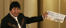 Evo Morales, durante una conferencia de prensa en La Paz, el 11 de agosto