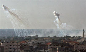 Explosiones en la Franja de Gaza, el 4 de enero de 2008. (AP)