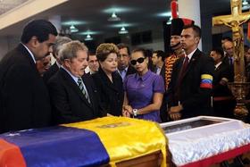Maduro, Dilma, Lula y una de las hijas de Chávez