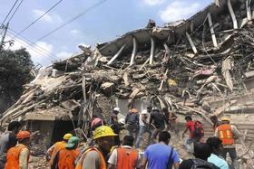 Escena del temblor ocurrido en México
