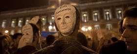 Jóvenes “indignados” durante un acto en Madrid, en esta foto de archivo