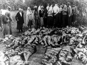 Cadáveres de la matanza en el bosque de Katyn