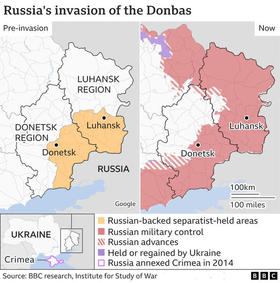 La guerra de Rusia en Ucrania