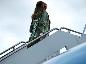 Melania Trump con la chaqueta de la polémica