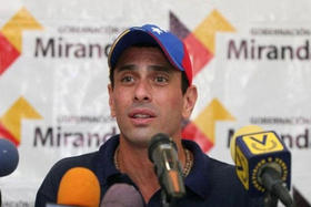 El líder opositor venezolano Henrique Capriles Rodonski