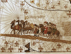 Ilustración de la «caravana de Marco Polo»