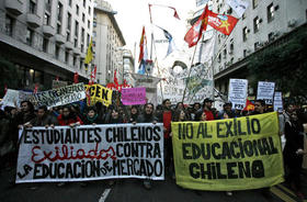 Protesta estudiantil chilena en esta foto de archivo