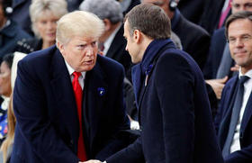 Donald Trump y Emmanuel Macron en París