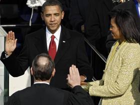 El presidente estadounidense, Barack Obama, durante la ceremonia de toma de posesión en Washington. El presidente estadounidense, Barack Obama, durante la ceremonia de toma de posesión en Washington