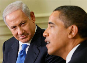 Benjamin Netanyahu y Barack Obama, en la Casa Blanca, el 19 de mayo de 2009. (AP)
