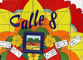Mosaico alegórico a la Calle Ocho, en La Pequeña Habana, Miami