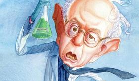 Caricatura del aspirante a la nominación presidencial demócrata, el senador Bernie Sanders, en la revista National Review. (Ilustración de Roman Genn.)