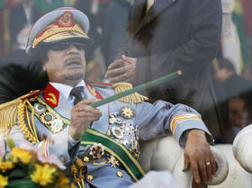 El gobernante libio Muamar el Gadafi