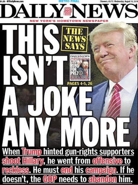 Portada del Daily News en contra de Trump