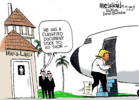 Trump y los documentos, caricatura