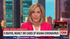 Noticia en la televisión sobre la epidemia de coronavirus