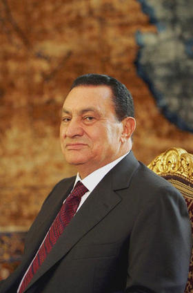 El ex presidente egipcio Hosni Mubarak en El Cairo, Egipto
