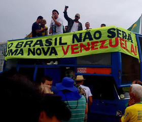 Cartel en Brasil en contra del acercamiento con Venezuela. Cartel en Brasil en contra del acercamiento con Venezuela