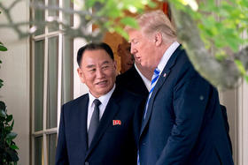 Kim Yong Chol y Donald Trump