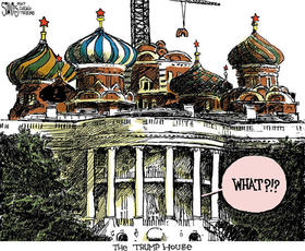 Caricatura sobre la Casa Blanca y la trama rusa