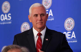 El Vicepresidente de EEUU, Mike Pence, en la OEA