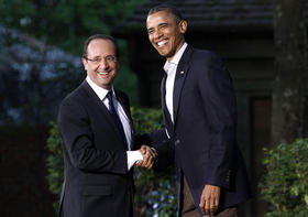 Los presidentes francés y estadounidense, François Hollande y Barack Obama