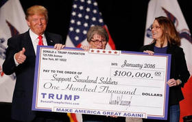 Trump en campaña política con el auxilio de su fundación benéfica