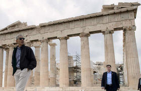 El presidente estadounidense Barack Obama durante su visita al Acrópolis de Atenas esta semana