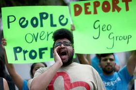 Protesta contra la empresa Geo Group