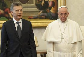 El presidente Mauricio Macri y el Papa Francisco, durante una visita del mandatario argentino al Vaticano