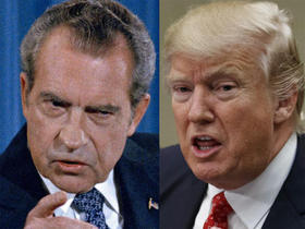 Richard Nixon y Donald Trump en esta composición fotográfica