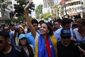 La líder opositora venezolana María Corina Machado