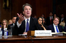 Brett Kavanaugh durante la audiencia