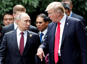 Los mandatarios Donald Trump y Vladimir Putin