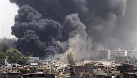 Resultado de un ataque de la coalición en Trípoli, Libia, el 7 de junio de 2011