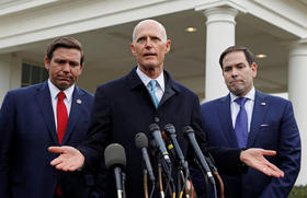 Ron DeSantis, Rick Scott y Marco Rubio