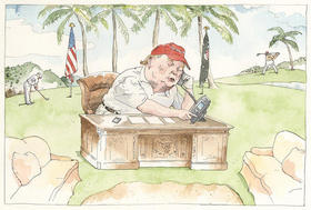 Tump en Mar-a-Lago. Ilustración de Barry Blitt