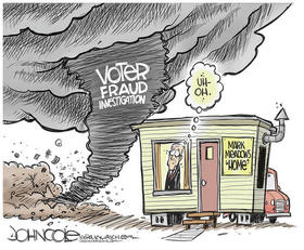 Mark Meadows, fraude electoral. Caricatura