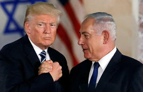 El presidente estadounidense Donald Trump y el primer ministro de Israel Benjamín Netanyahu