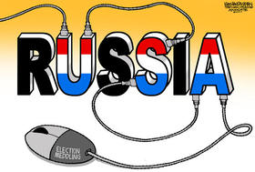 Interferencia rusa en las elecciones de 2016 en Estados Unidos (ilustración)