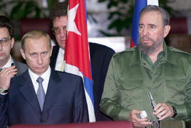 Vladimir Putin y Fidel Castro en Cuba, en diciembre de 2000