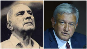 Pellicer y AMLO en esta composición fotográfica. Pellicer y AMLO en esta composición fotográfica