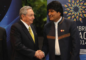 Raúl Castro y Evo Morales