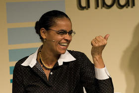 La candidata presidencial de Brasil y ecologista Marina Silva