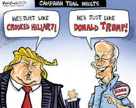Trump-Biden, caricatura