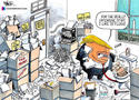 Donald Trump y los documentos (caricatura)