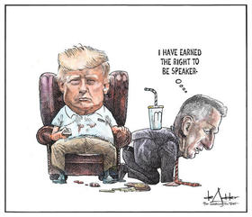 Trump y McCarthy, caricatura