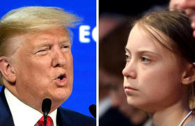 Trump y Greta, en esta composición fotográfica